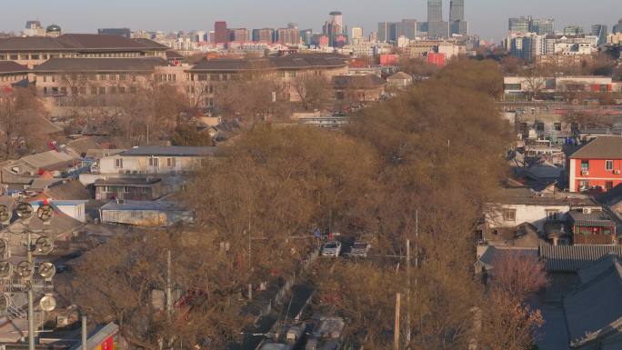 北京冬天 鼓楼上俯拍北京街景 WJ