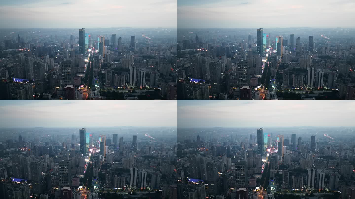 【4K】航拍南京新街口城市夜景