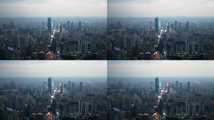 【4K】航拍南京新街口城市夜景