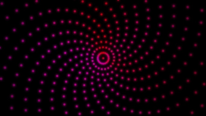 红色旋转点霓虹灯圆点技术动画背景，旋转万花筒漩涡动画背景的标志和标题