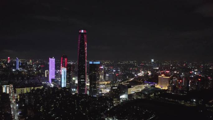 广东省东莞市国贸城民盈中心鸿福路口夜景