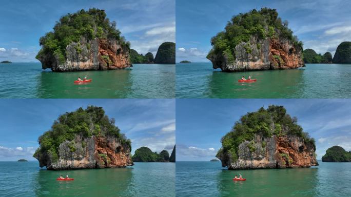 原创 泰国甲米海岛皮划艇户外自然风光航拍