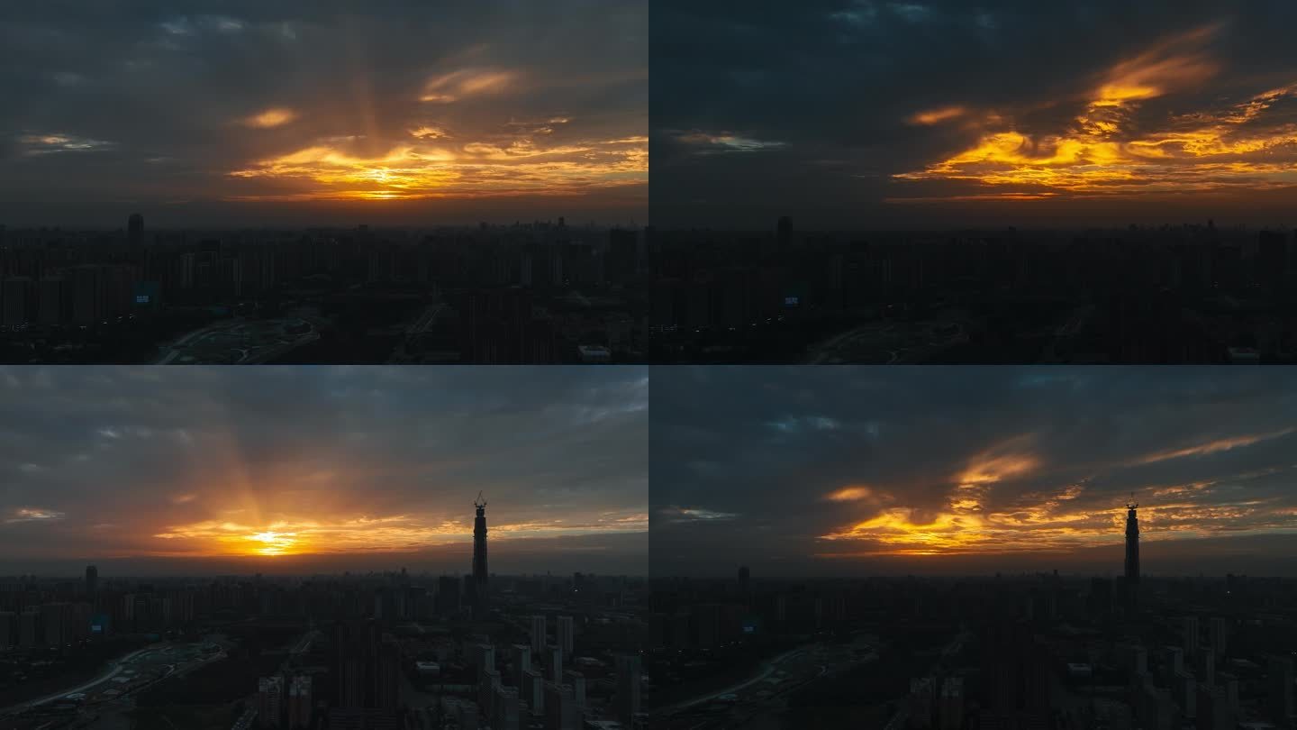 城市夕阳延时摄影