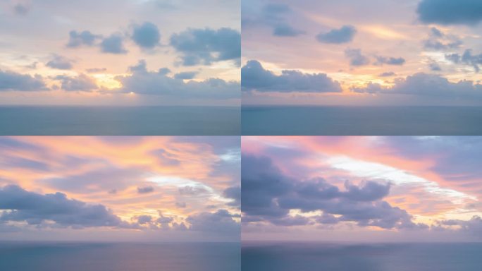 4K延时拍摄的夏日蓝天流云日落景观。