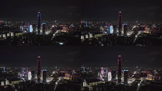 广东省东莞市国贸城民盈中心鸿福路口夜景