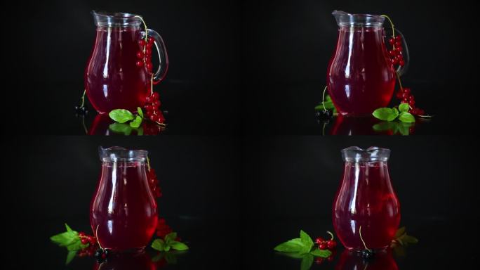 用醒酒器中新鲜的夏季浆果制成的清凉饮料。