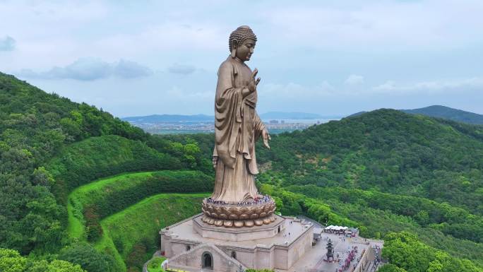 4K高清航拍无锡灵山大佛景区