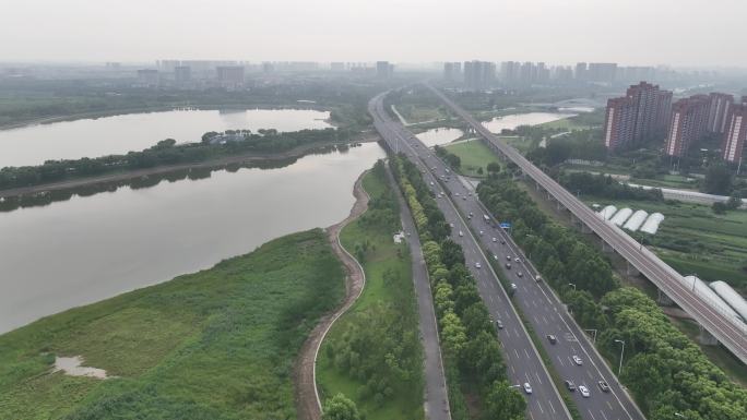 大美中国城市发展大景车水马龙繁荣景象航拍