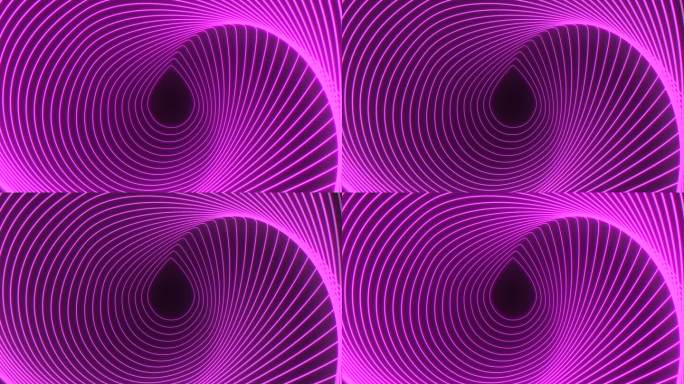 脉冲跟踪霓虹紫色线在螺旋黑色梯度