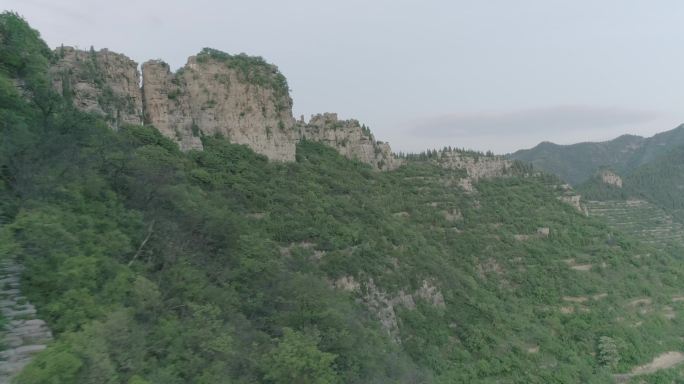 淄博马鞍山日落山顶航拍