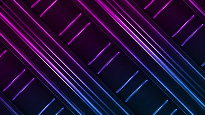 霓虹荧光粉蓝灯棒讲台舞台抽象彩色背景与明亮的霓虹发光的光线和发光的线条背景。循环的背景。光速。无缝循