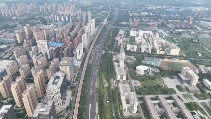 大美中国城市发展大景车水马龙繁荣景象航拍