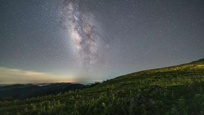 震撼草原日转银河星空转日出延时