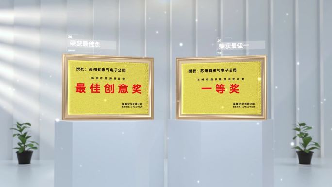 高端三维荣誉证书展示ae模板