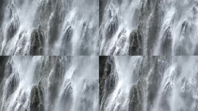 巴基斯坦北部斯卡尔都吉尔吉特巴尔蒂斯坦曼托卡瀑布Khermnag的无人机特写镜头