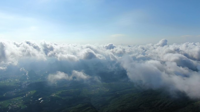 航拍高空云层 云雾翻滚