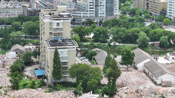 台州温岭贪吃街废墟航拍