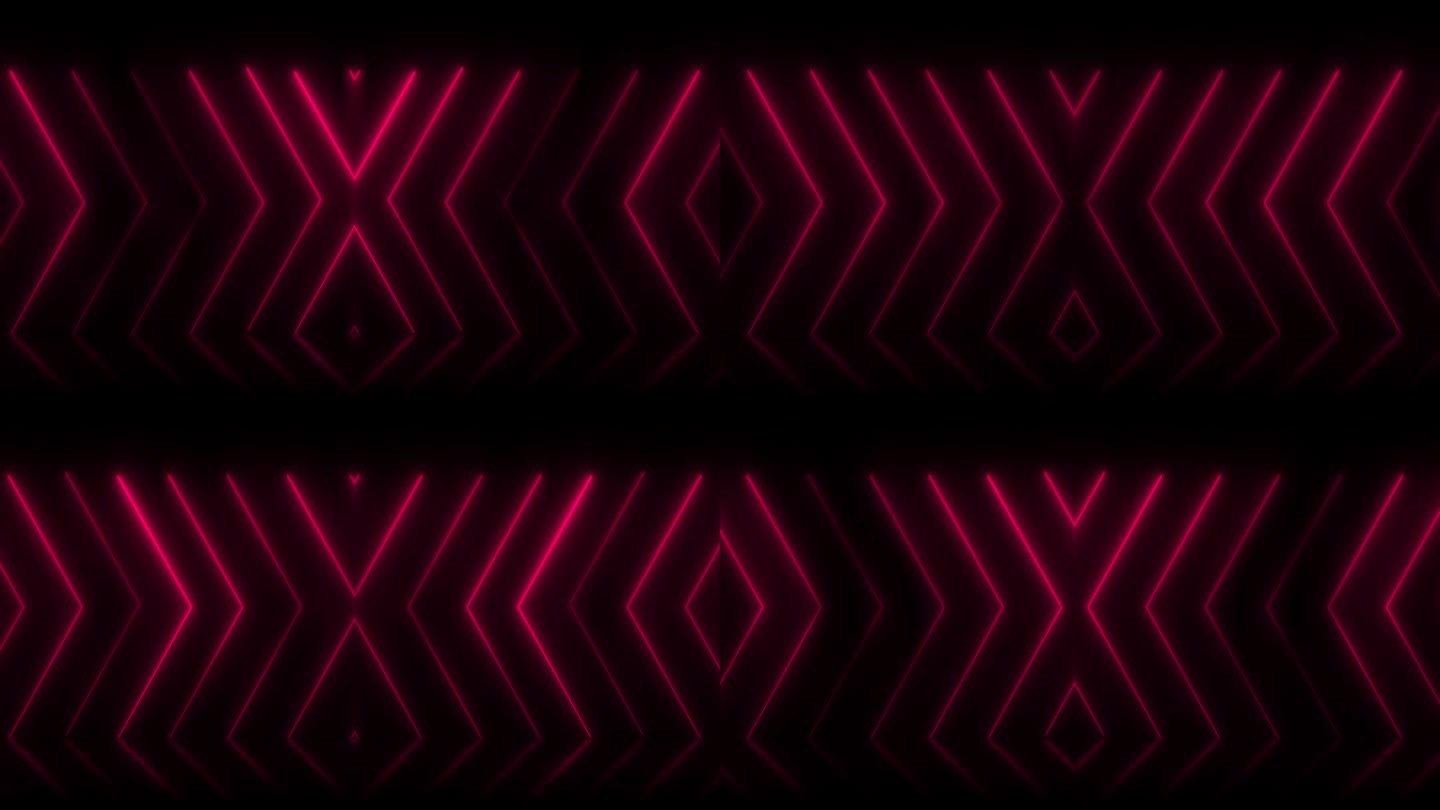 箭头标志红宝石卡蒙深红霓虹背景与发光的箭头，技术现代显示前进方向的方式。空的舞台后台显示粉红色灯的动