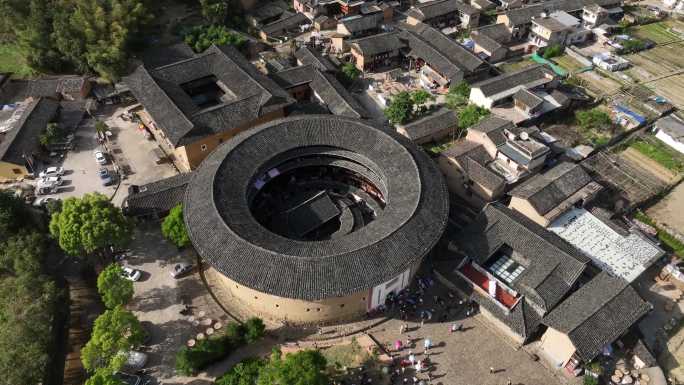 福建漳州土楼群航拍4K