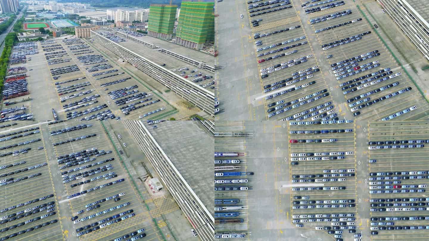 比亚迪停车场，深圳露天停车场，智慧汽车