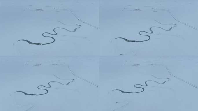 莫尔格勒河冰封冬季风景