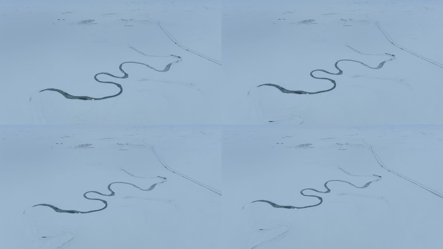 莫尔格勒河冰封冬季风景