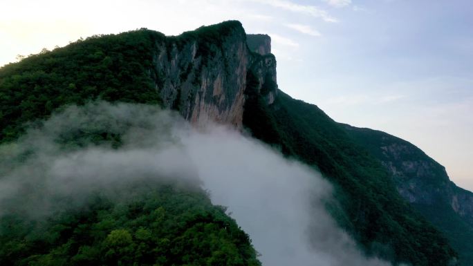 4K长江三峡白帝城瞿塘峡三峡之巅岩壁近景