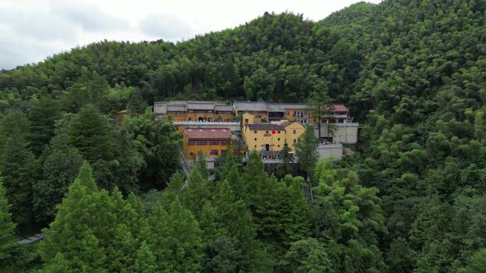 安徽九华山风景区肉身宝殿航拍