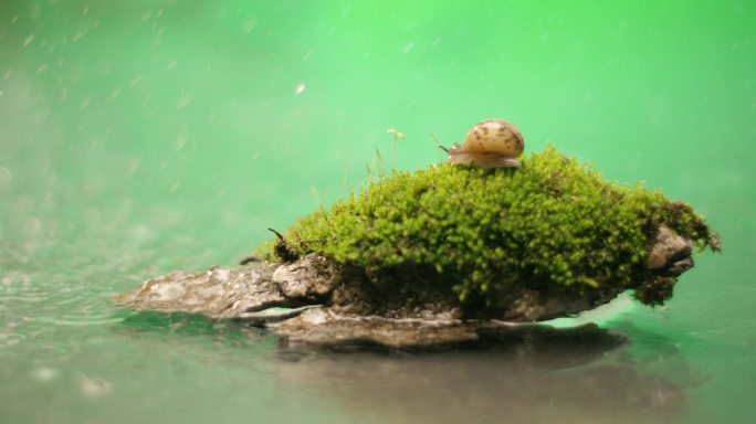 湖面 小溪 苔藓 蜗牛5