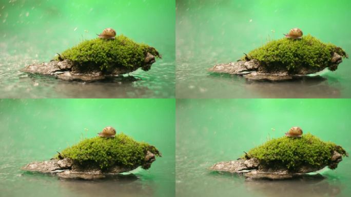 湖面 小溪 苔藓 蜗牛5