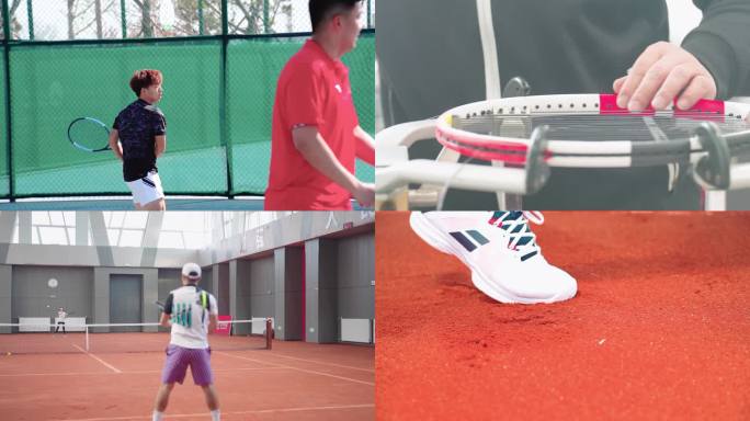 健身网球运动红土网球场小球运动网球比赛