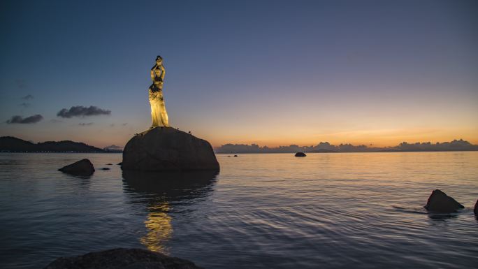珠海渔女雕像高清视频