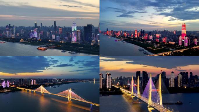 武汉城市夜景4K航拍合集