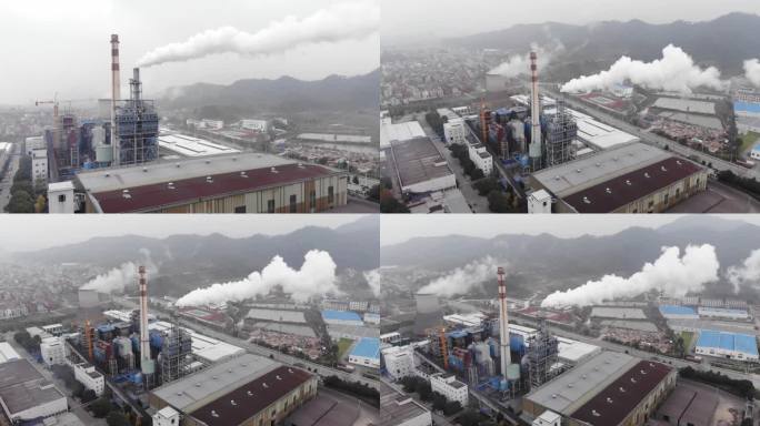4k工厂烟囱排放废气环境污染