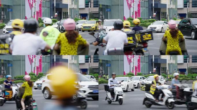 马路上的人流和车流