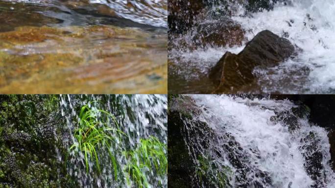 河边流水河流河水小溪山泉泉水流体液体水流