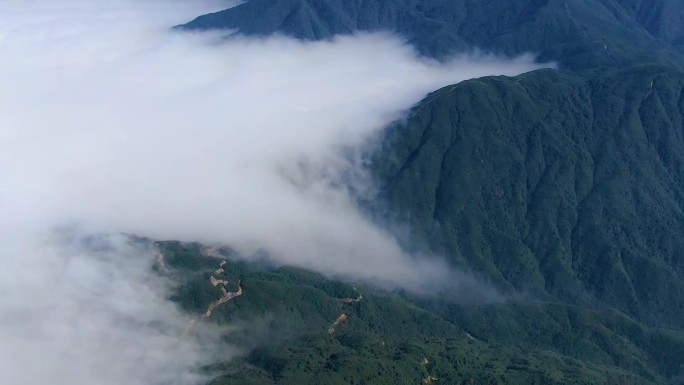 航拍云海山川 行云如流水