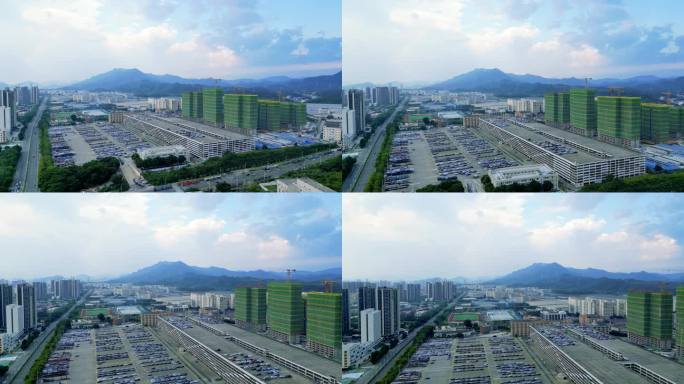 城市天空雨后彩虹，晚霞云霞彩虹城市彩虹