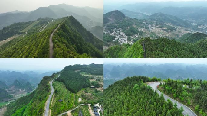 4K航拍贵州黔西南册亨县万重山自然风光