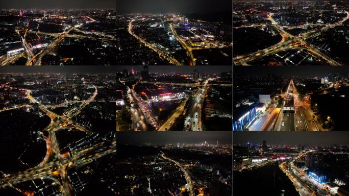 广州机场高速与环城高速夜景
