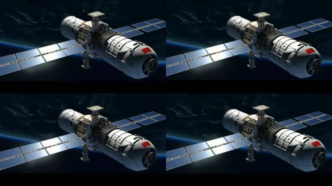 太空中绕地球轨道航行创意素材（非真实）