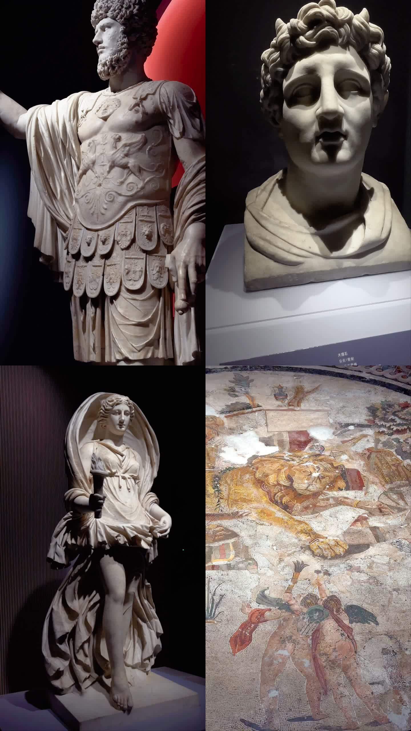 古罗马文明之光竖版雕塑青铜壁画作品
