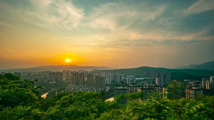 8k重庆綦江城市日转夜延时摄影风光空镜