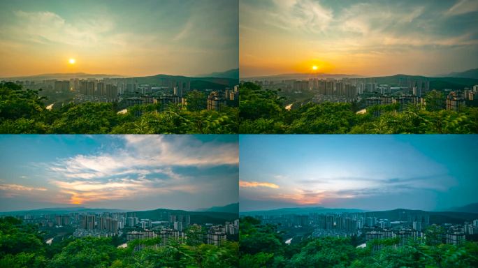 8k重庆綦江城市日转夜延时摄影风光空镜