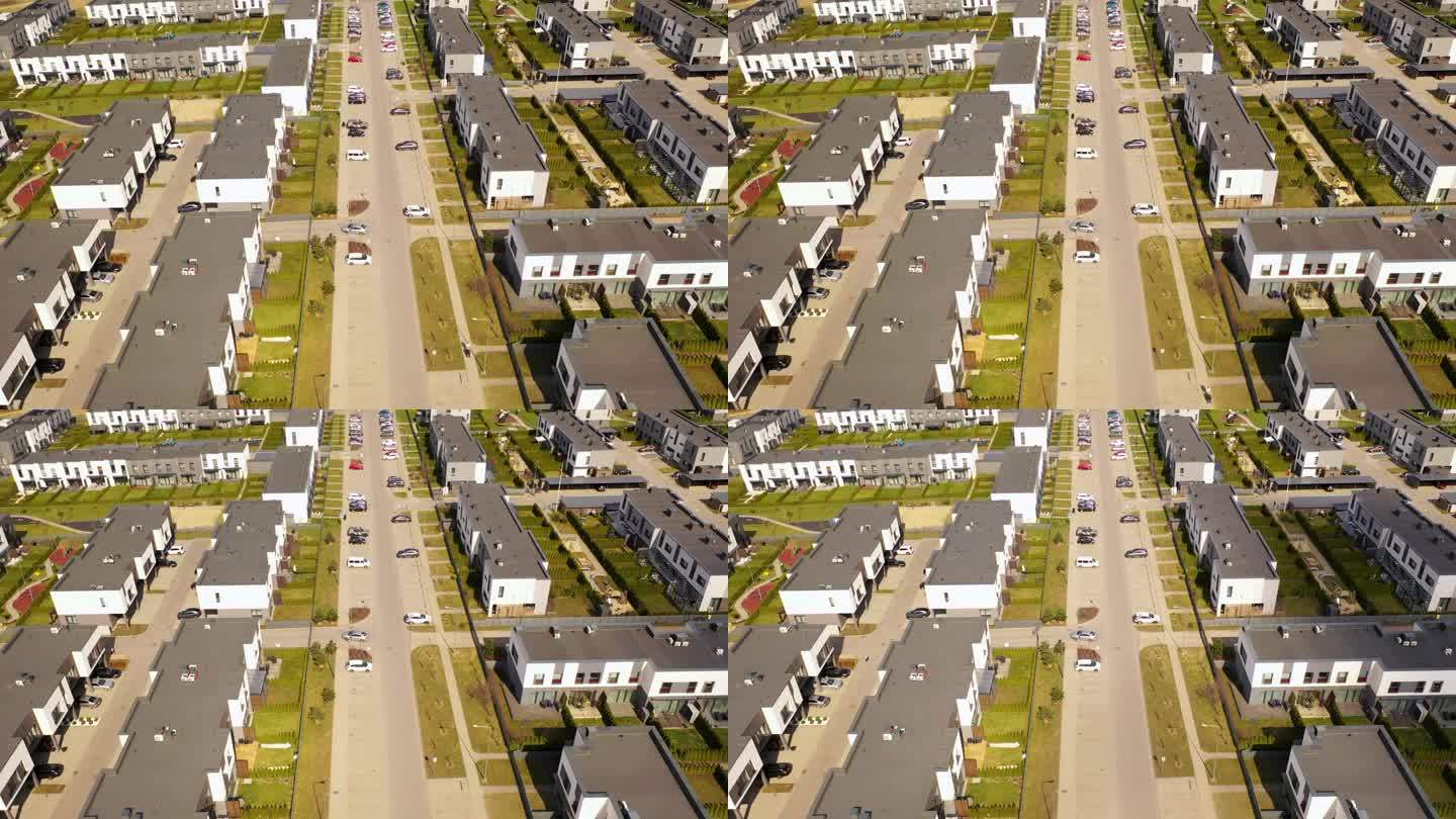无人机拍摄的郊区新住宅的画面传开了