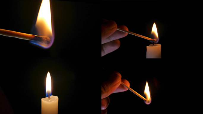 蜡烛烛火 火柴 点燃希望