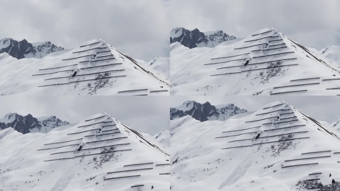 阿尔卑斯山的雪崩围栏4k 30fps视频