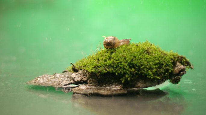 湖面 小溪 苔藓 蜗牛6