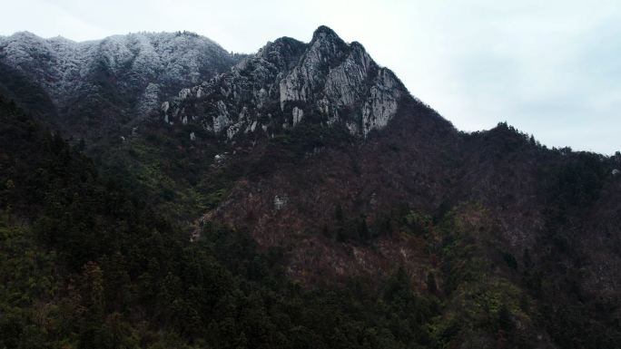 湖南邵阳洞口雪峰山雪景冬季航拍