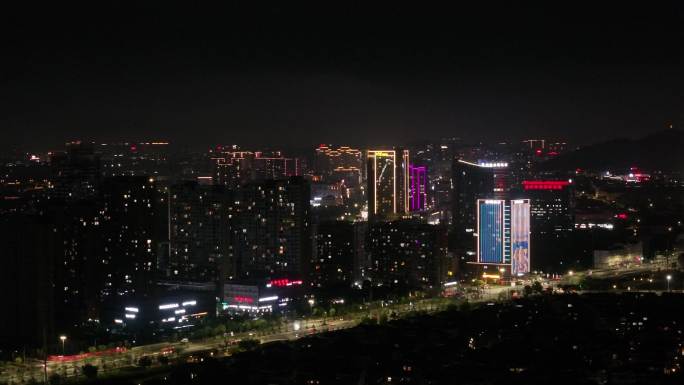 台州温岭九龙新城夜景航拍